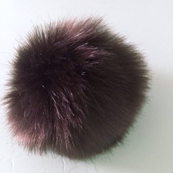 8cm Brown FAUX FUR Pom Poms for craft projects by NaturalFibreArts