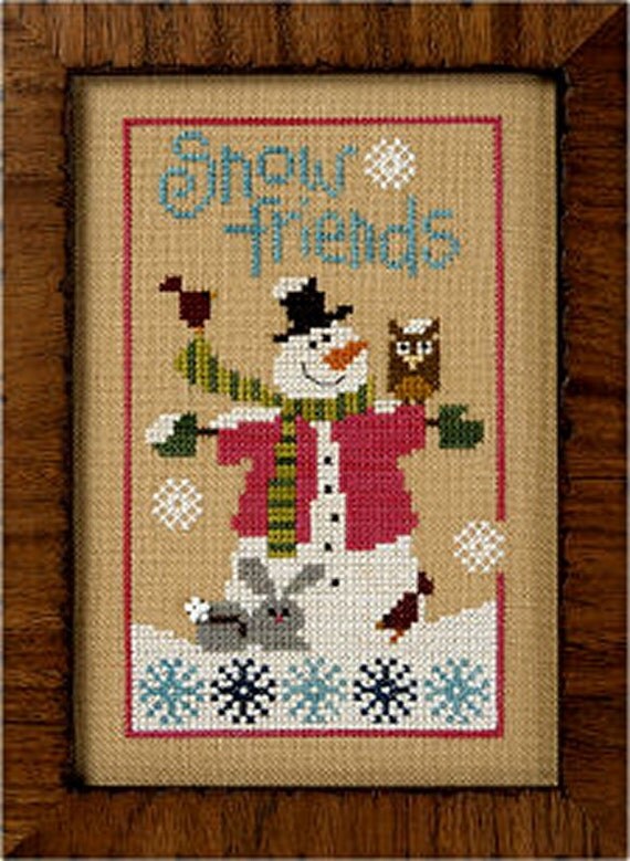 Lizzie Kate Snow Friends F112 Snowman Counted Cross Stitch