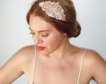 Weddings, Rose gold headband, Wedding headband, Rhinestone headband, headband, Bridal headpiece, Accessories, Bridesmaid, New Year's, Venice