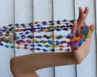 rainbow telephone wire necklace