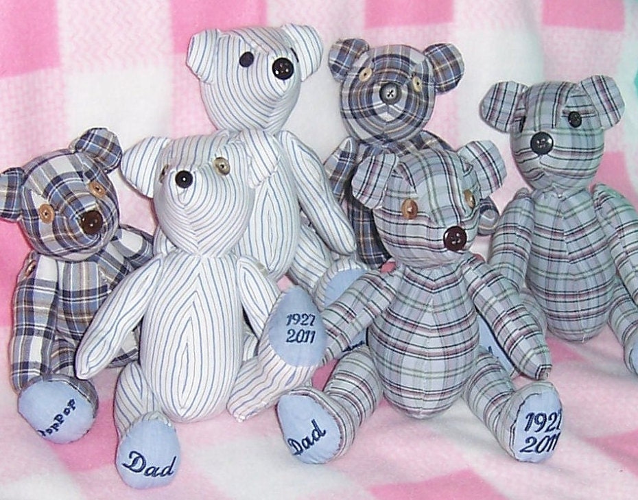 memory bears made out of shirts