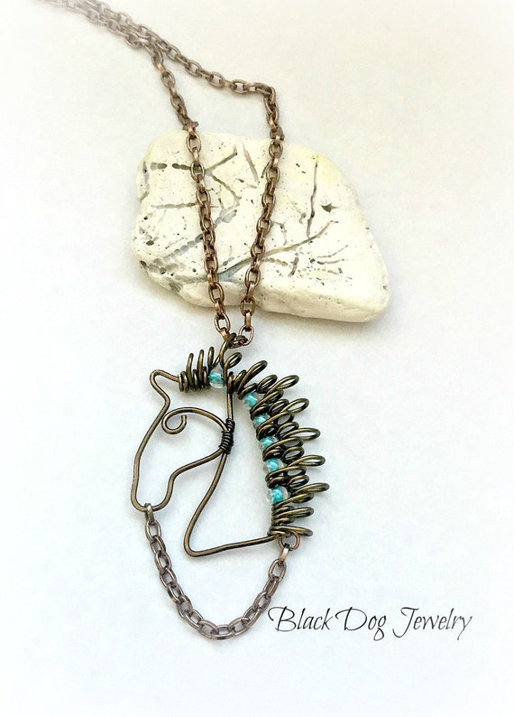 Horse Necklace Wire Horse Pendant Wire Wrap Jewelry
