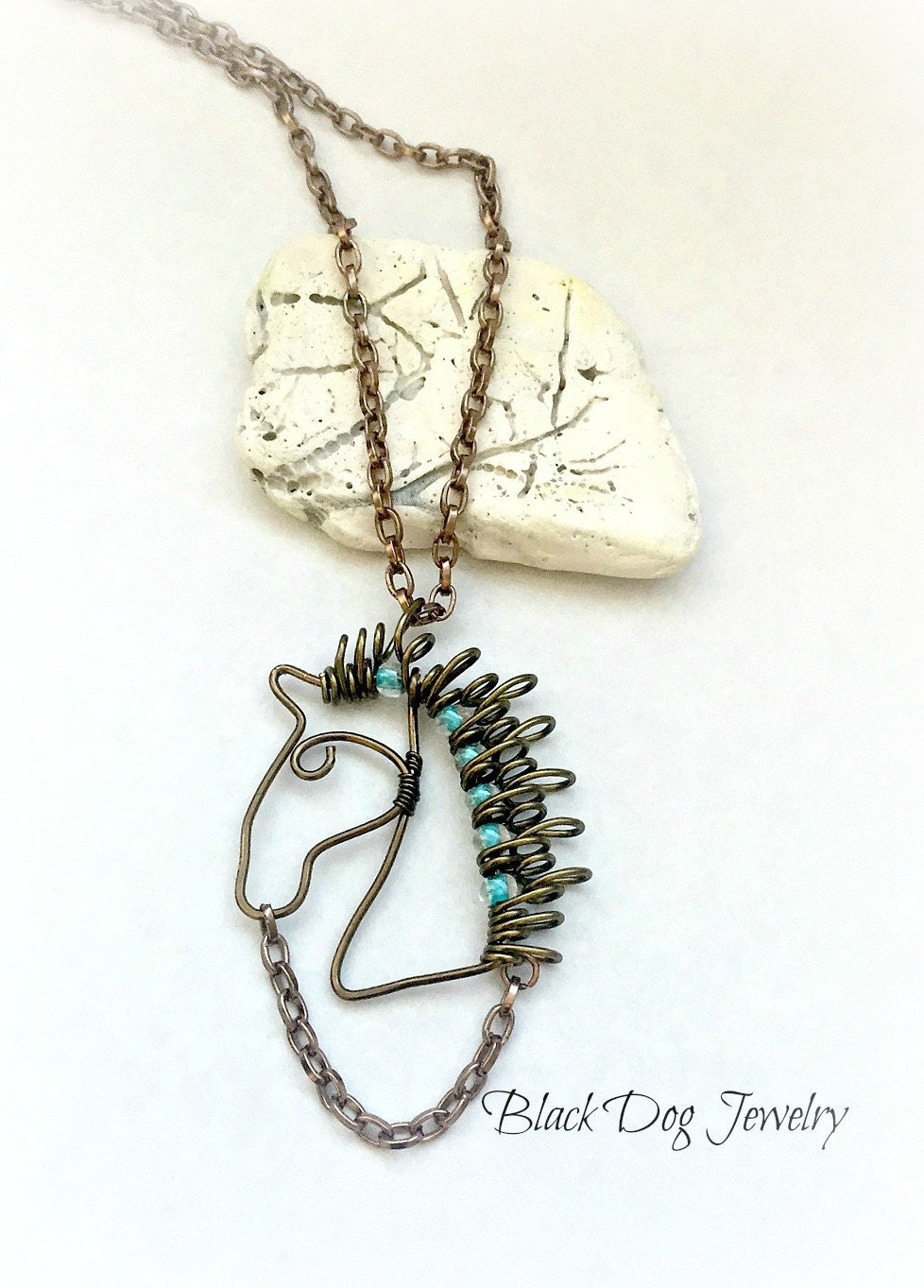 Horse Necklace Wire Horse Pendant Wire Wrap Jewelry