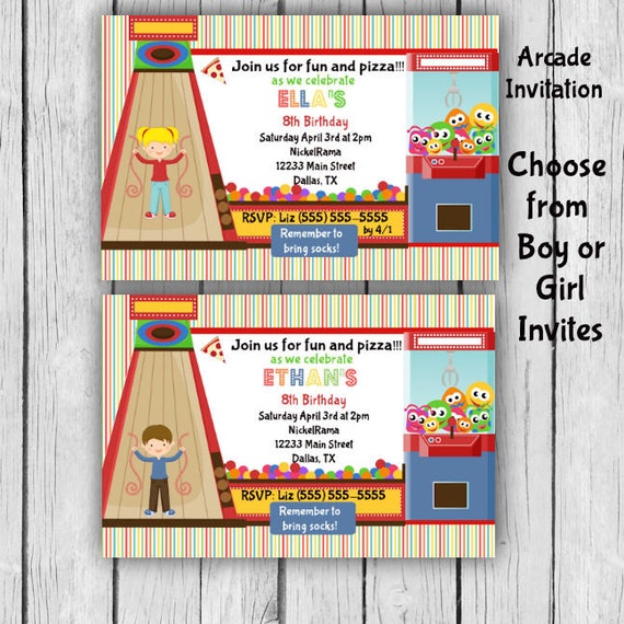 arcade invitation arcade birthday invitation by momneedscoffee