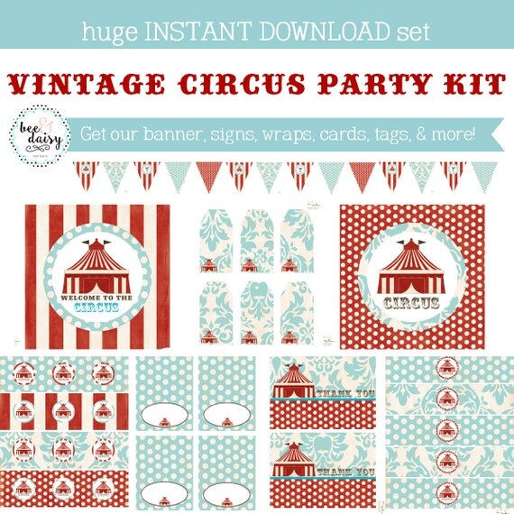 Vintage Circus Birthday, Circus Baby Shower, Circus Birthday Decorations, Circus Baby Shower Decorations, Circus Party Decorations Il_570xn