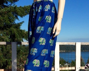70s Bohemian Hippie India Block Print Pants