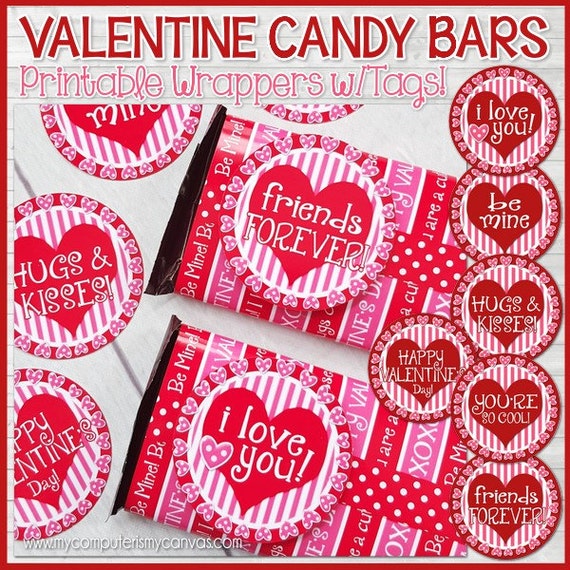 Valentine CHOCOLATE BAR Wrapper Candy Bar Treat Gift Idea