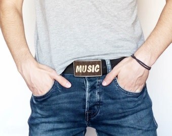 Music belt buckle, belt buckle, modern belt buckle, belt buckle men, belt buckle unisex, buckle handmade, wood accessories, cool belt buckle