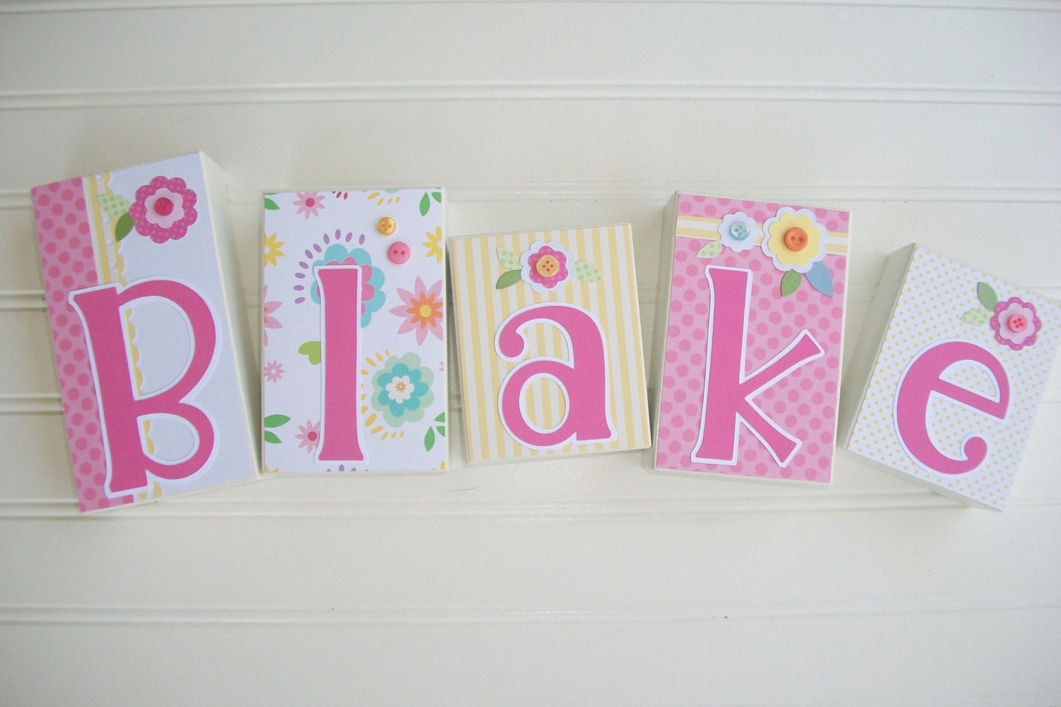 Floral Nursery Letters . Pia Penelope . Baby Name by ...