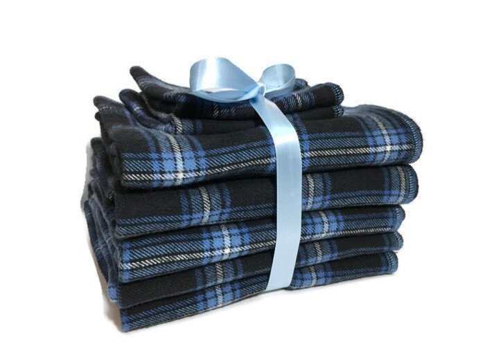 Flannel Burp Cloth Set Baby Boy Burp Cloths Buffalo Plaid
