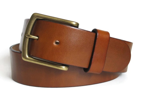 Leather Belt Mens Light Brown Leather Belt by AngelLeatherShop