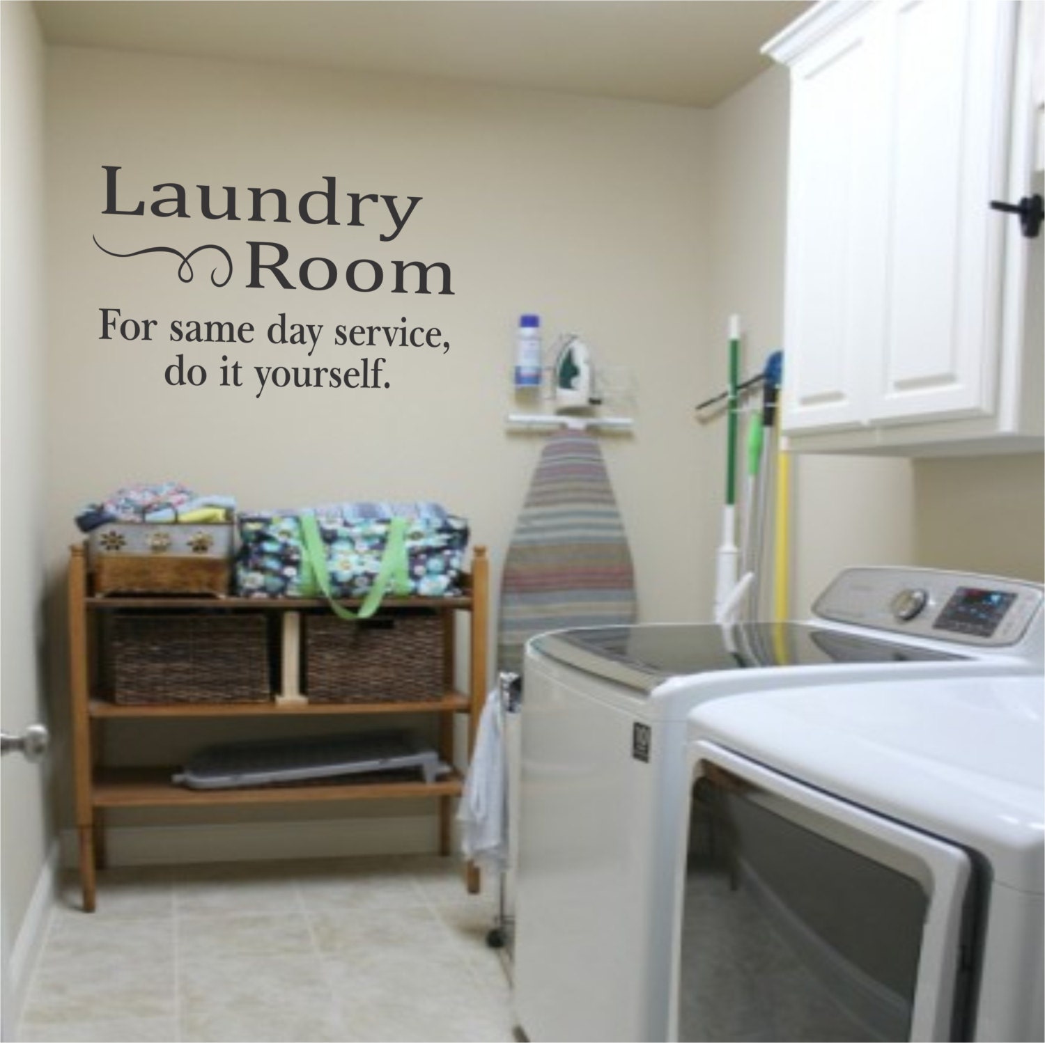 Laundry Room Wall Decal Funny Laundry Room by XcaliburInkGraphX