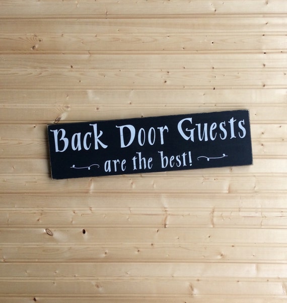 Back Door Guest Sign Wood Hand Painted