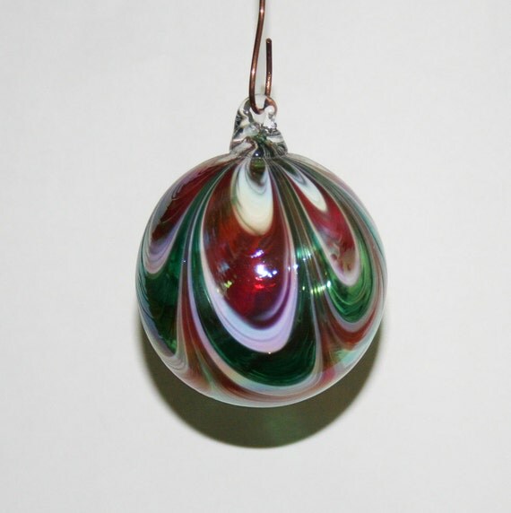 hand blown glass christmas ornament red white green hand blown glass christmas ornament red white green