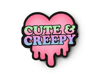 Cute and Creepy Slime Heart Sticker - Pastel Goth, Soft Grunge, Creepy Cute, Pastel Grunge, Goth Kei, Grunge Sticker