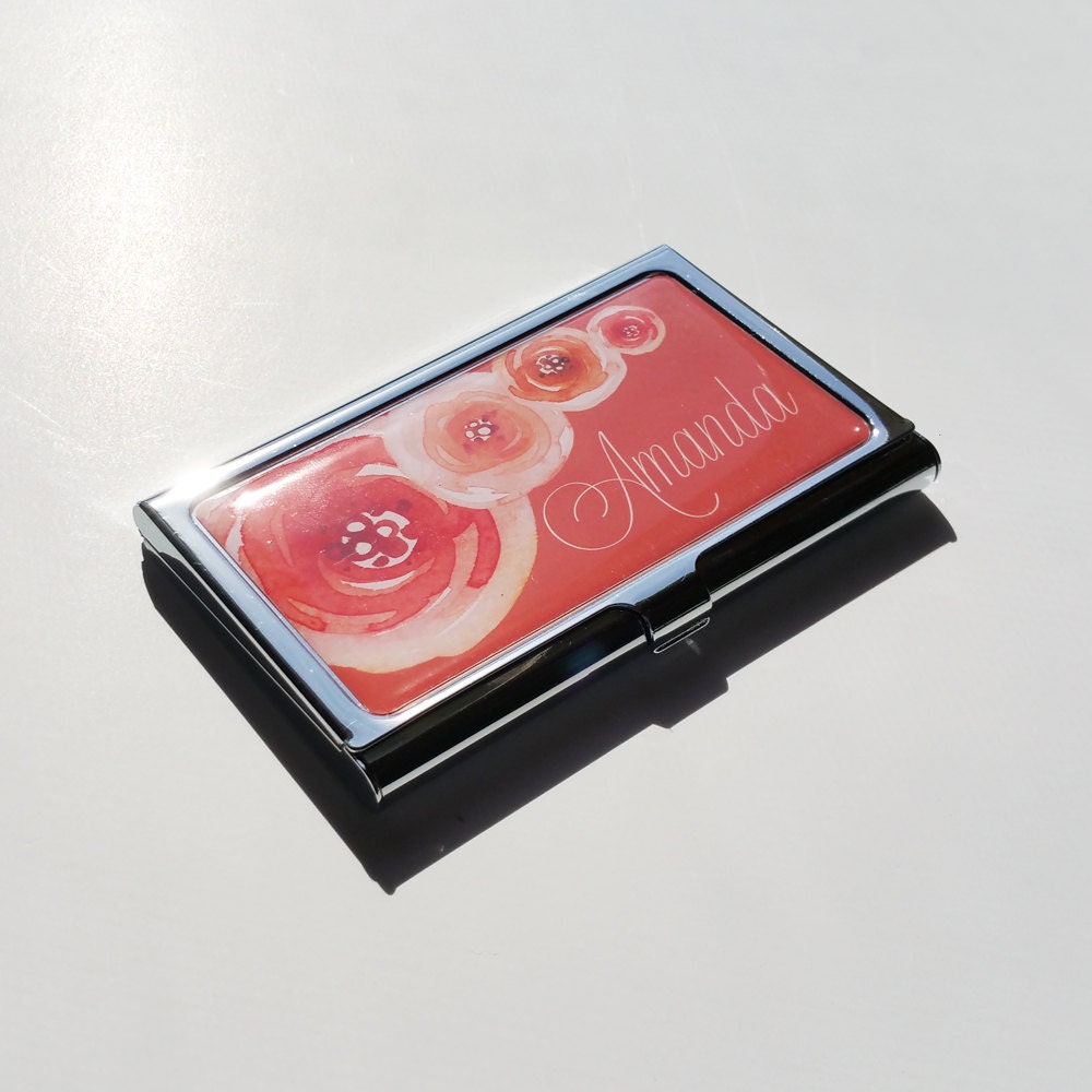 Personalized Business Card Holder Custom Flower Business Card