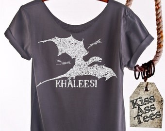 KHALEESI Game of Thrones shirt Daenerys Targaryen Khaleesi Mother of Dragons Game of Thrones shirt. Womens Off The Shoulder. Plus Sizes