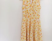 50s Dress Vintage Inspired Handmade Yellow Floral Dress with Jacket