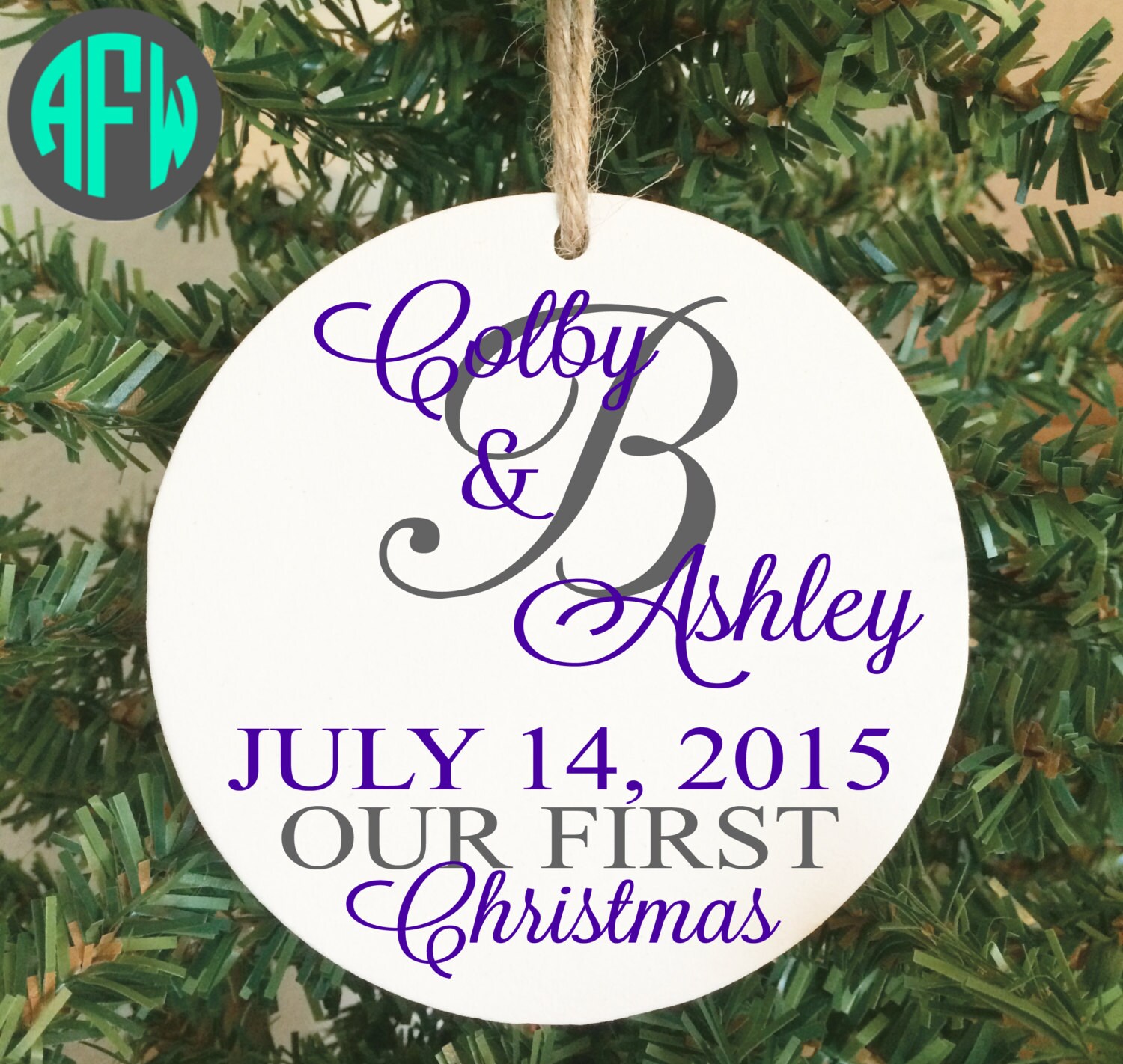 Our First Christmas Ornament Personalized Couples Gift