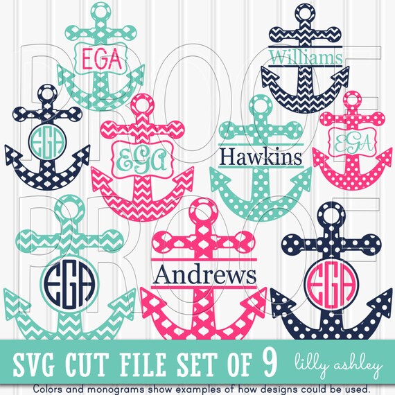 Monogram SVG Files Set includes 9 cutting files SVG/JPG
