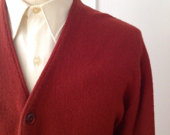 Vintage Brick Red Cardigan by JC Penney Size Large