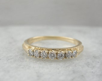 Textured Seven Diamond Wedding Band W4KDZF-N