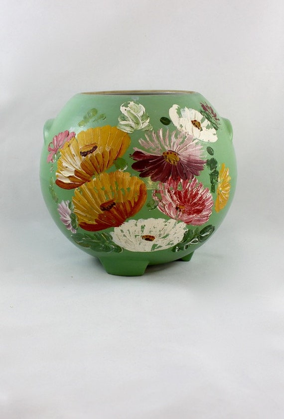 Vintage Ransburg of Indiana Pottery Hand Painted Cookie