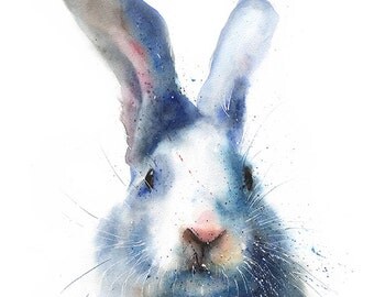 RABBIT ART PRINT - rabbit print, bunny print, rabbit watercolor, bunny painting, rabbit gift, rabbit painting, bunny art, white rabbit
