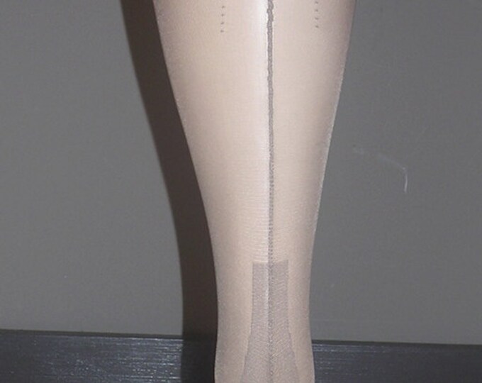 30% OFF 3 Vintage Seamed Nylon Stockings Size 11 X 32 1/2" Taupetone Reenactment 40s Swing Dance