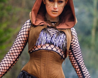 Brown Hessian Waist Cincher 22 Inches