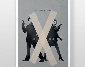 The X-Files Poster, X Files Mulder & Scully FBI Print, The Truth Is Out There, I Want To Believe
