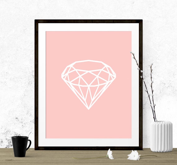 Light Pink Diamond Diamond Print Diamond Art Pink Art Grey