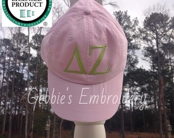 Delta Zeta Licensed Sorority Baseball Cap, Ball Hat Premium with Leather Strap