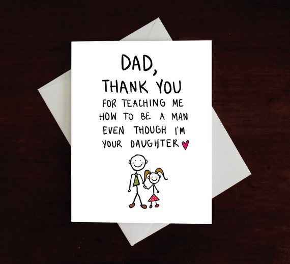 Funny Card for Dad Father's Day how to be a man from by MAJIKATZ