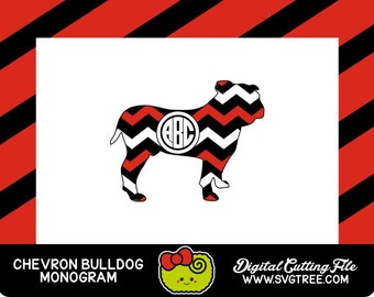 Bulldog SVG, Bulldog Monogram, Georgia SVG, SVG Files, Vector Art, Cricut Design Space, Silhouette Studio, Digital Cut Files