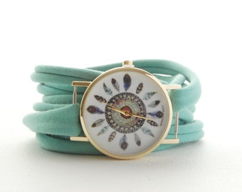 PICK your COLOR Round BOHO Wrap Watch Bracelet Stretch Wrist Watch Fashion accessory Women Teens Wrist Tattoo Cover