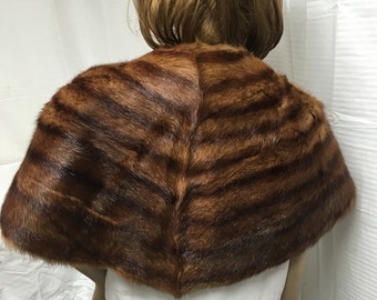 Mink stole, fur stole ,brown, wrap, shawl,Vintage furs,1950s,1960s,red mink fur