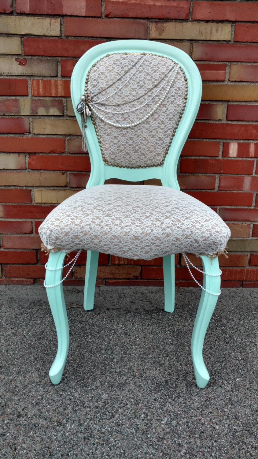 Accent Chair Lace Chair Mint Chair Burlap Vanity