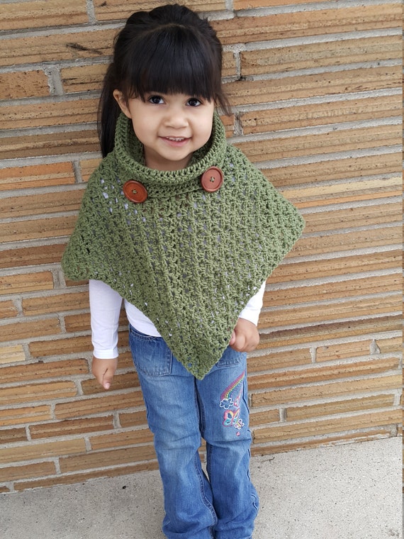 Girl's Cowl Neck Poncho Made To Order by SerendipityasAlways