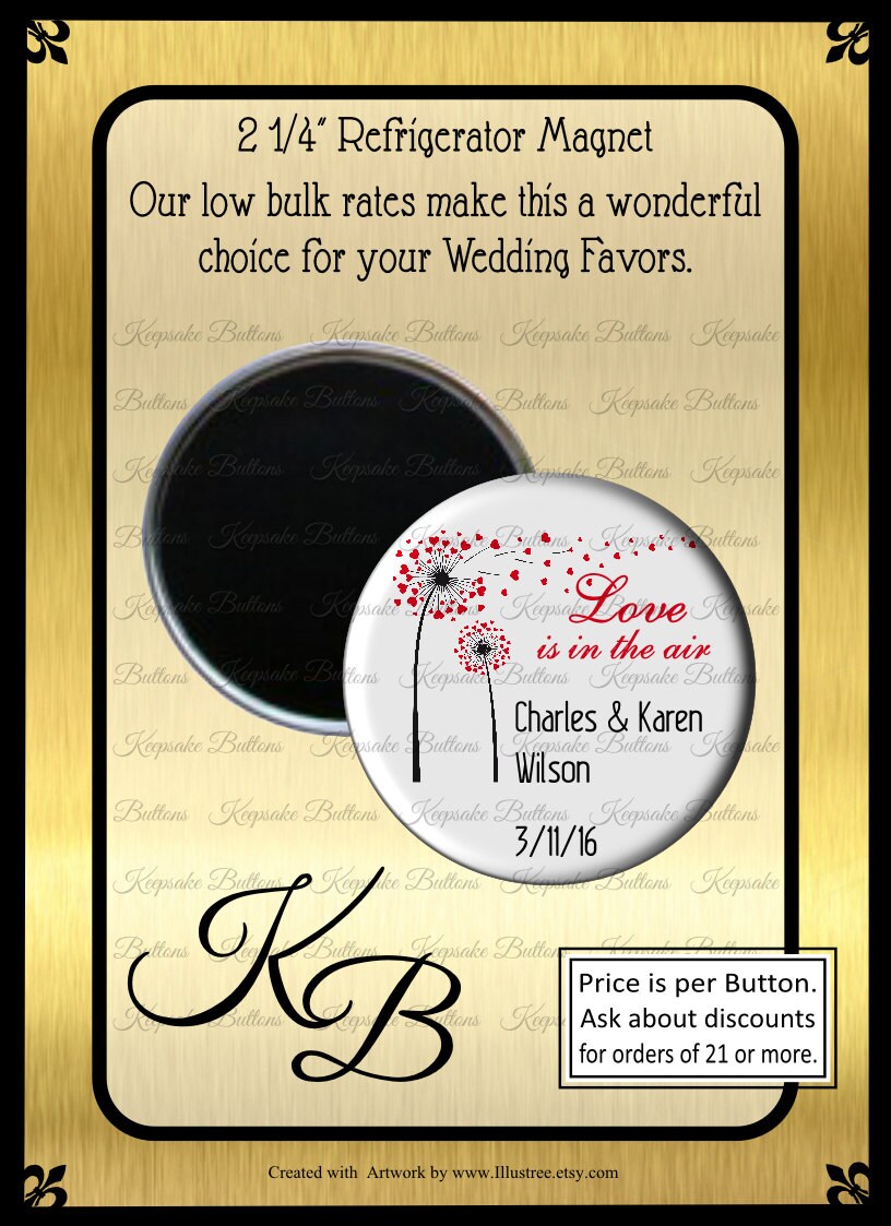 2.25 Custom Wedding Wedding Favors Love Is In