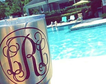 Yeti Monogram - 30 & 20 oz. Glitter and Regular Colors! Many Style choices and fonts!