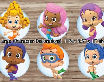 Bubble Guppies Character Decorations, Centerpieces, Wall Decor, Party Supplies, DIY Bubble Guppies Party Instant Download Printable PDF File