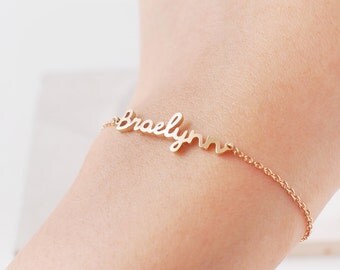 Custom Name Bracelet - Personalized Name Bracelet - Baby Name - Her Name His Name - Personaized Keepsake Bracelets - #LA03F