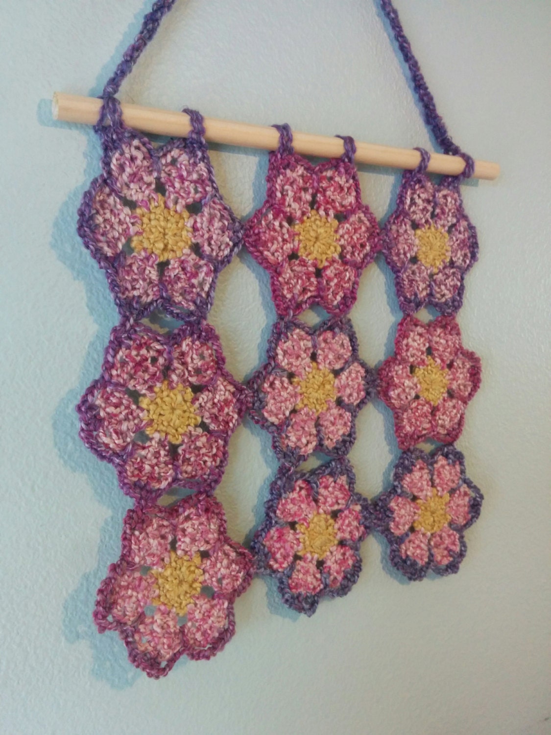 Crochet Flower Wall Hanging Nursery Decoration Flower Wall