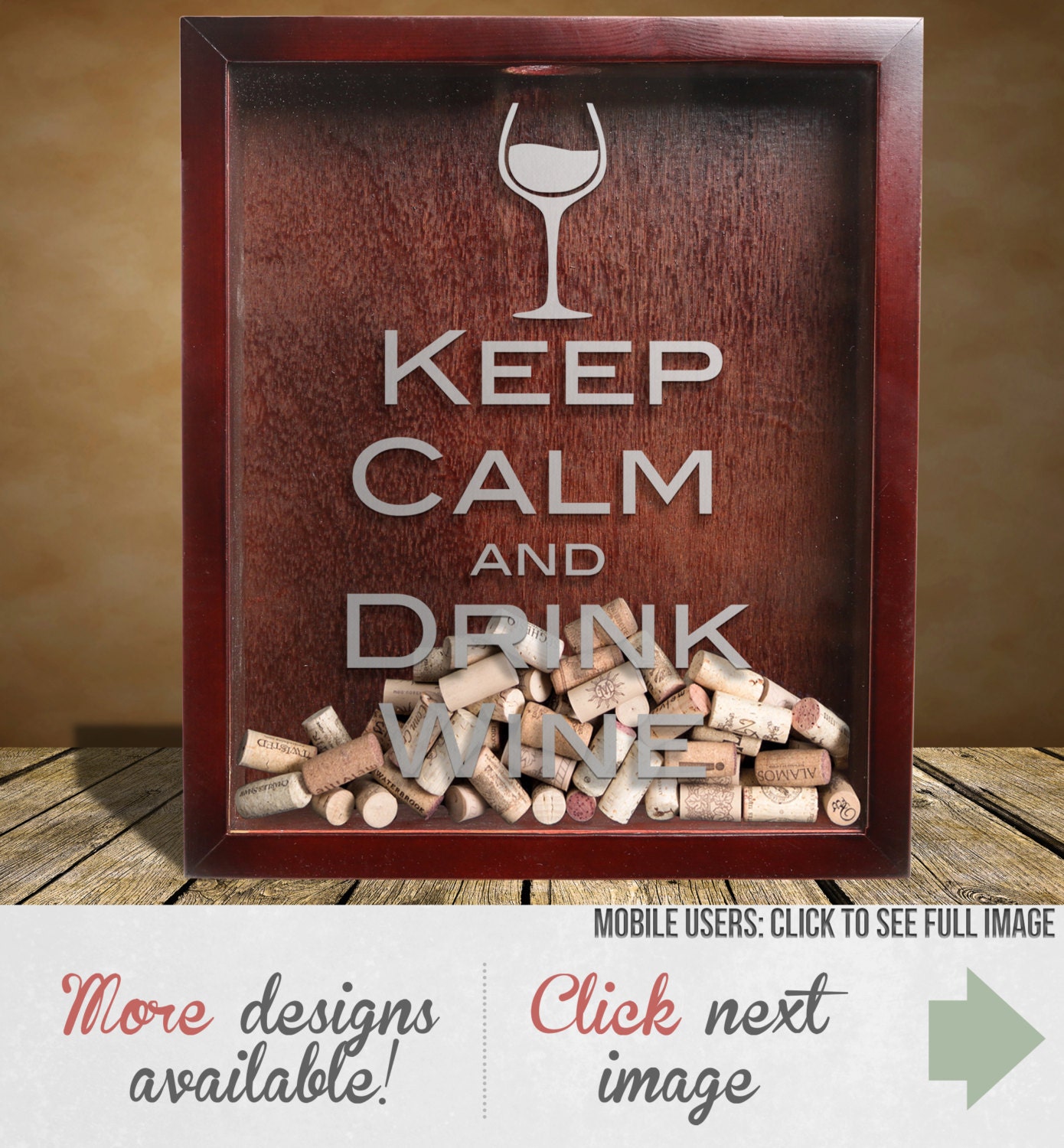 Wine Cork Holder Handmade Shadow Box with KCDW