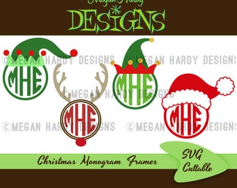 Christmas Monogram Frames SVG
