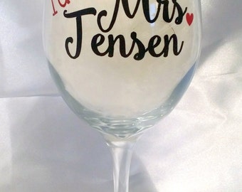 Future Mrs. Wine Glass, Customizable, Engagement Gift, Wedding Gift, Mr. and Mrs.