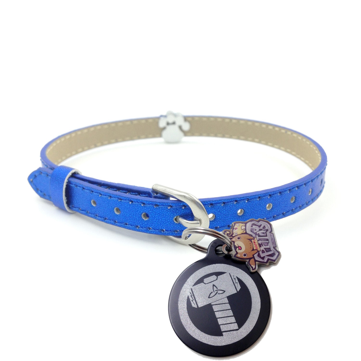 Superhero Personalized Cat Collar THOR Authentic Leather