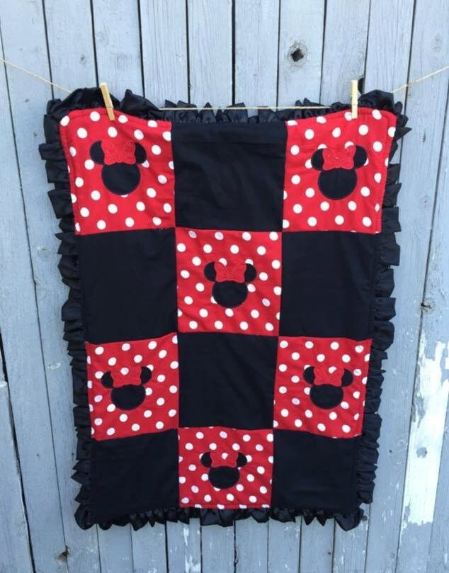 Minnie Mouse Blanket/Blanket/Girl by SewSweetBabyDesigns on Etsy