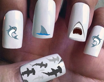Sharks - Assorted Water Slide Nail Decals